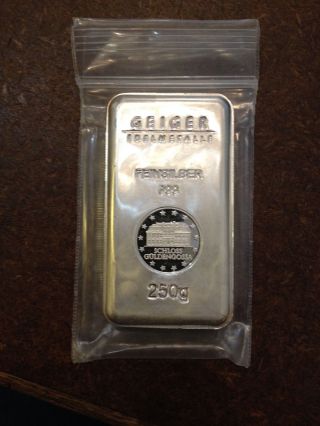 250 Gram Geiger Security Line Silver Bar (1/4 Kilo) photo