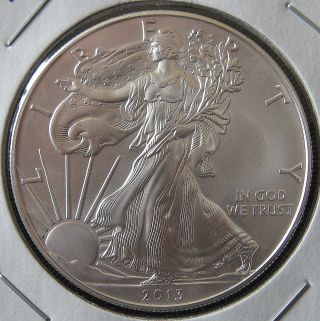 2013 Bu American Silver Eagle Dollar - All American.  999 One Oz.  Silver Dollar photo