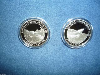 2 Different North American Fishing Club -.  999 Fine Silver - Containers photo