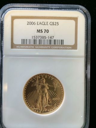 2006 $25 American Eagle Gold Coin Ngc - Ms 70 photo