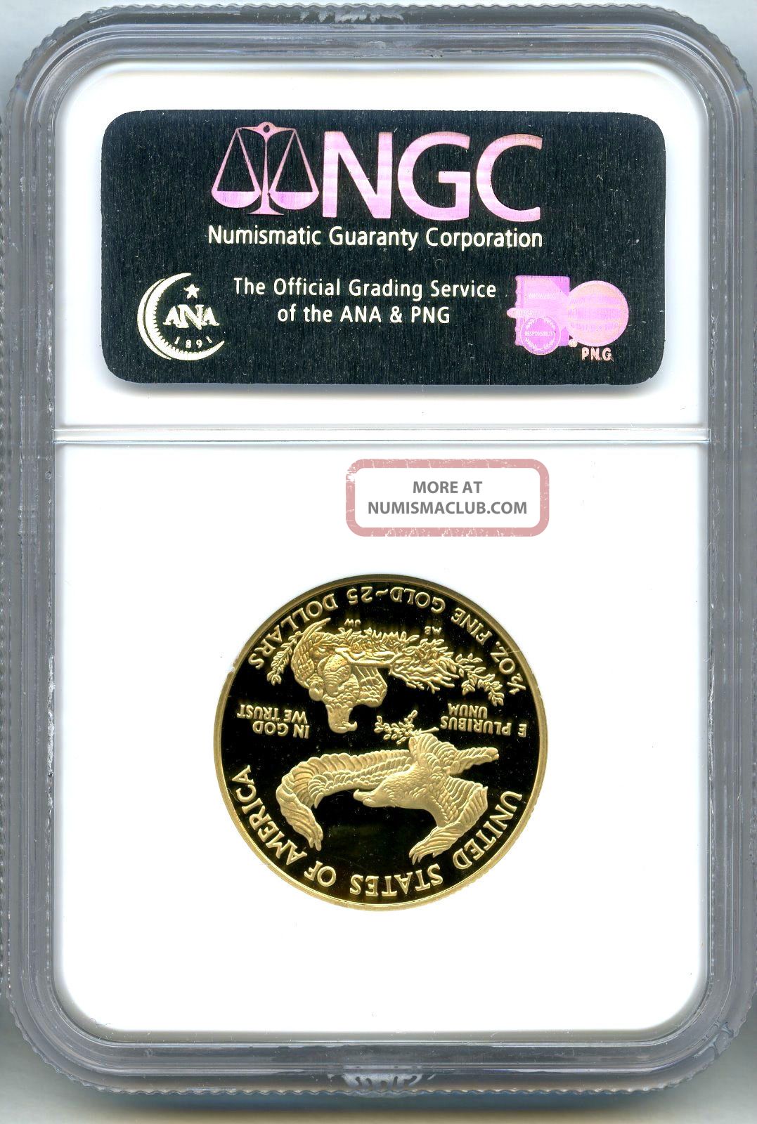 2007 W $25 1/2 Oz. Gold American Eagle Ngc Pf70 Ultra Cameo. Perfect Coin