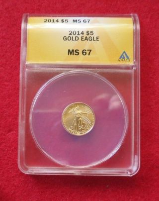2014 Gold American Eagle $5 Graded Ms 67 photo