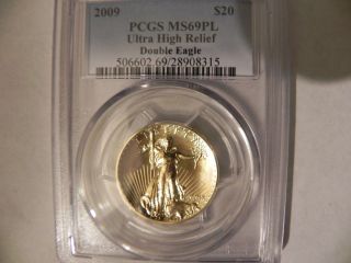 2009 - W Ultra High Relief $20.  00 Gold Pcgs Ms69pl photo