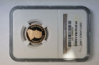 2009 South Africa Gold ¼ Krugerrand Proof - Ngc Pf 69 Ucam - photo
