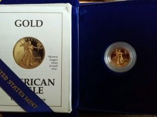 American Eagle 1992p Five Dollar 1/10 Ounce Proof Gold Coin United States photo