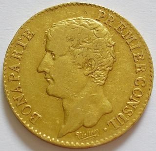 An 12 / 1803 France Gold 20 Francs Coin Napoleon Bonaparte Premier Consul photo