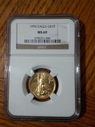 1992 $10 American Gold Eagle - Ngc Ms 69 photo