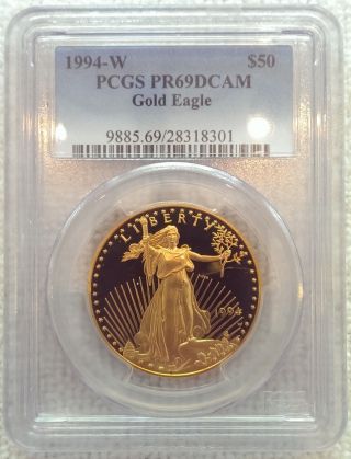 1994 - W $50 Proof American Gold Eagle - Pcgs Pr - 69 Dcam - 1 Ounce Oz Gold Bullion photo