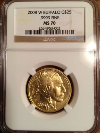 2008 W Buffalo Gold $25 Ngc Ms70 photo