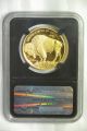 2013 - W $50 Proof Gold Buffalo 100th Anniv.  Ngc Pf70 Ucam Black Retro + Box/coa Gold photo 2
