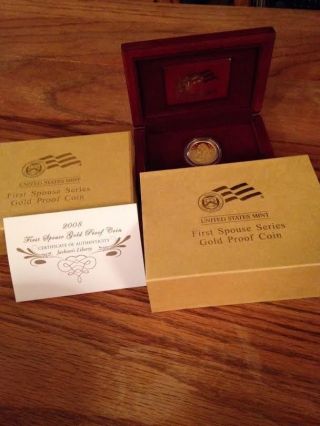2008 W Gold Proof Jackson First Spouse 1/2oz With Case & photo