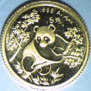 1992 1/20oz Gold Panda.  In Factory Plastic.  Proof photo