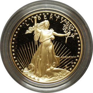 1986 - W American Eagle 1 Troy Ounce Proof Gold Fifty Dollars $50 photo