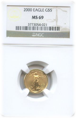 2000 $5 American Gold Eagle Ms 69 | Ngc Graded photo