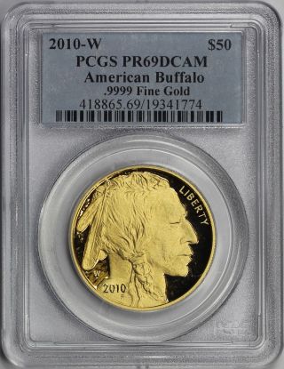 2010 - W American Buffalo Gold $50 One - Ounce Pr 69 Deep Cameo Pcgs.  9999 Fine photo