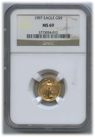 1997 $5 American Gold Eagle Ngc Ms 69 photo