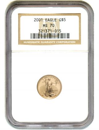2001 Gold Eagle $5 Ngc Ms70 American Gold Eagle Age photo