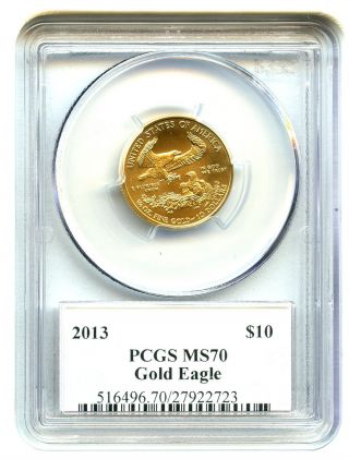 2013 Gold Eagle $10 Pcgs Ms70 (philip Diehl Signature) American Gold Eagle Age photo