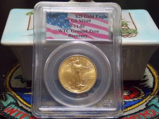 2000 $25 American Gold Eagle Pcgs Ms69 Wtc World Trade Center Recovery Wtc 911 photo
