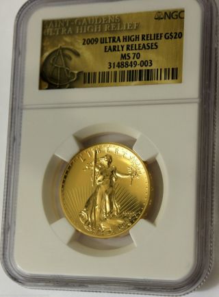 2009 Ultra High Relief $20 Double Eagle Mmix Gold Coin Ms70 Early Release photo