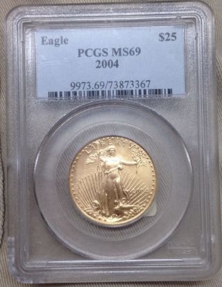 2004 $25 1/2 Oz Gold Eagle Pcgs Ms69 photo