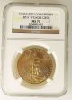 2011 W Ms 70 $50 1 Troy Oz Gold Burnished Eagle 25th Anniversary Ngc Certified Gold photo 1