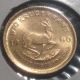 1/10 Oz Gold.  999 Fine 1980 South Africa Krugerrand Unc.  Piece,  Older Date Gold photo 2