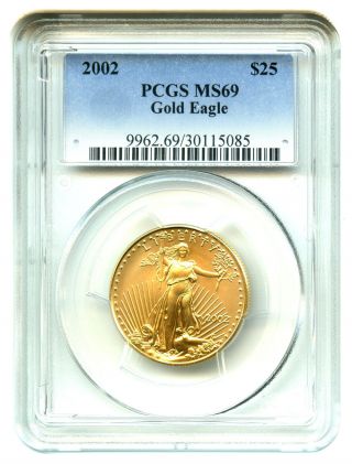 2002 Gold Eagle $25 Pcgs Ms69 American Gold Eagle Age photo