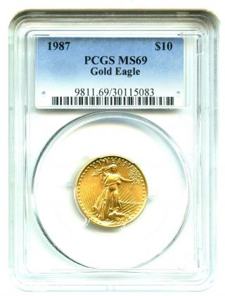 1987 Gold Eagle $10 Pcgs Ms69 American Gold Eagle Age photo