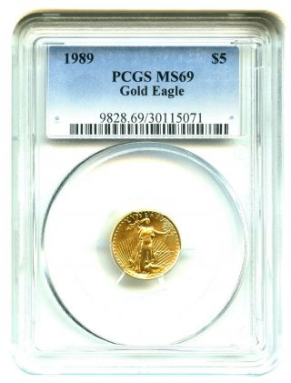 1989 Gold Eagle $5 Pcgs Ms69 American Gold Eagle Age photo