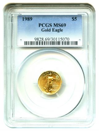 1989 Gold Eagle $5 Pcgs Ms69 American Gold Eagle Age photo