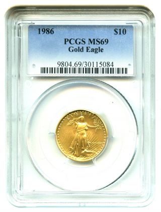 1986 Gold Eagle $10 Pcgs Ms69 American Gold Eagle Age photo