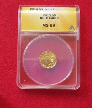 2013 Gold American Eagle $5 Graded Ms 69 photo