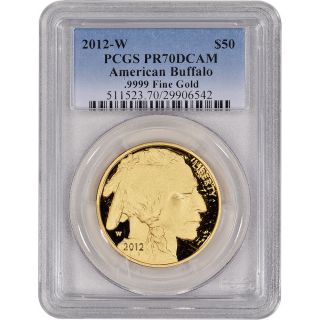 2012 - W American Gold Buffalo Proof (1 Oz) $50 - Pcgs Pr70 Dcam photo