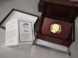 2010 $50 American Buffalo 1 Oz Gold Coin Box All Perfect photo