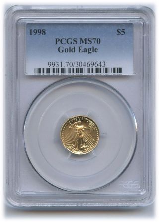 1998 $5 Gold Eagle Pcgs Ms 70 No Coin Will Ever Grade Higher photo