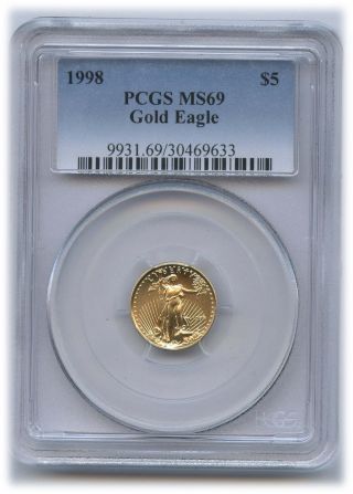 1998 $5 Gold Eagle Pcgs Ms 69 photo