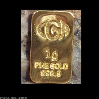 1 Gr G Gram 9999 24k Gold Premium Cga Bullion Bar Ingot photo