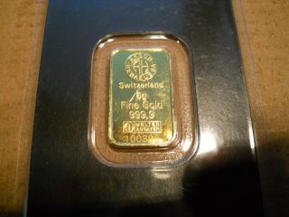 5 Gram Hologram Argor Heraeus Gold Bar.  9999 Fine photo