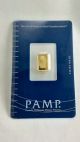 Pamp 1 G Suisse One Gram Gold Bar.  9999 Fine With Assay Card Gold photo 2