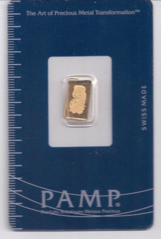 Pamp 1 - Gram.  9995 Pure Gold Bar. photo