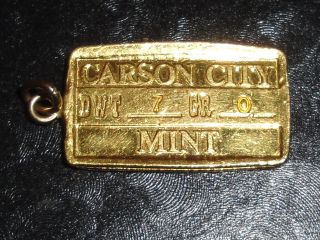 Carson City Gold Ingot No.  Cc58.  999 Fine Gold 7 Penny Weight,  Dwt - 7 photo