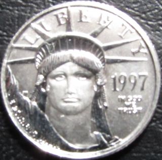 1997 $10 1/10oz.  Platinum Eagle Statue Of Liberty Coin Graduation Gift Invest photo