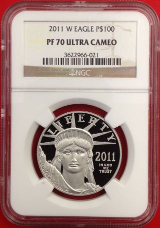 2011 W Eagle Platinum $100 Ngc Pf70 Ultra Cameo Coin photo