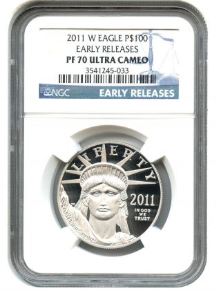 2011 - W Platinum Eagle $100 Ngc Proof 70 Dcam (early Releases) photo