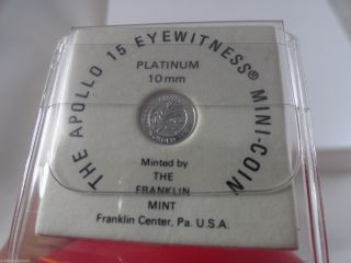 Flight Of Apollo 15 Eyewitness 10mm Platinum Coin 1.  4 Gram In Wallet With photo