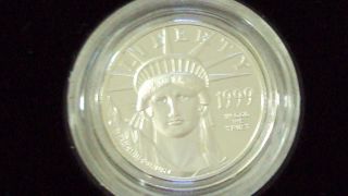 Coinhunters - 1999 American Eagle Proof 1/4oz Platinum $25 Coin,  Orig Box & photo