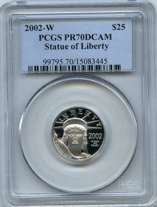 2002 - W $25 (1/4 Oz. ) Proof 70 Platinum Eagle Pcgs Pr 70 Pf 70 Dcam photo