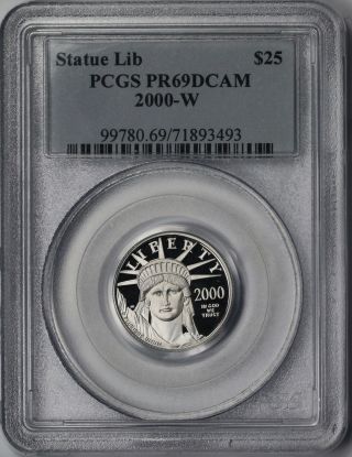 2000 - W Platinum Eagle $25 Quarter - Ounce Pr 69 Dcam Pcgs 1/4 Oz Platinum.  9995 photo