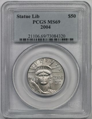 2004 Statue Of Liberty Half - Ounce Platinum American Eagle $50 Ms 69 Pcgs photo
